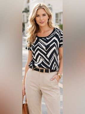 Lovely black/white soft blouse.